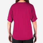 SM Woman Prima Cuff Blouse Magenta