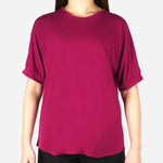 SM Woman Prima Cuff Blouse Magenta