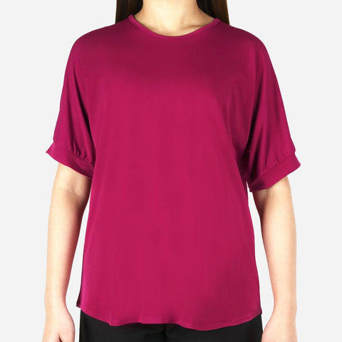 SM Woman Prima Cuff Blouse Magenta