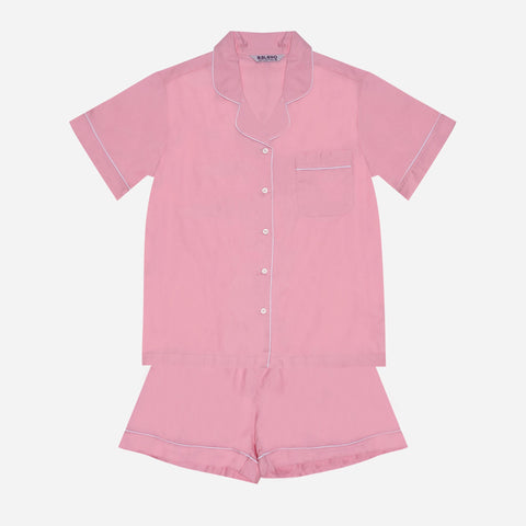 Baleno Plain Shortie Set Pink