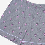 SM Woman Sleepwear Heart Print Shortie Set Gray