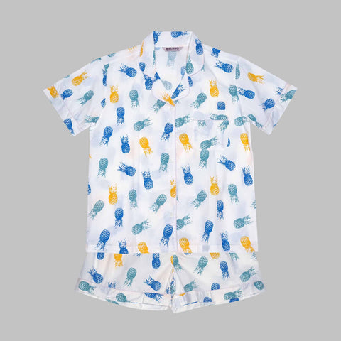 Baleno Pineapple Print Shortie Set White