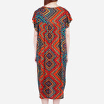 Smartbuy Ladies' Big Size Printed Lounge Dress Round Neck in Aztec