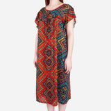 Smartbuy Ladies' Big Size Printed Lounge Dress Round Neck in Aztec