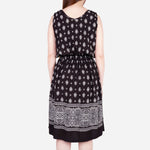 Smartbuy Ladies' Sleeveless Dress with Garter on Waist in Cenefa Print