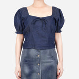 SM Woman Denim Cropped Blouse