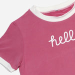 Smartbuy Girl's Teens Crop Top Hello Print in Old Rose