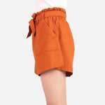 SM Woman Casual Shorts Paper Bag Waist With Pockets