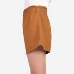 SM Woman Casual Shorts Ruffle Waist Garter Twill