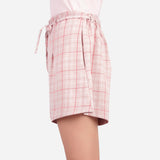 SM Woman Casual Plaid Shorts With Pockets And Belts