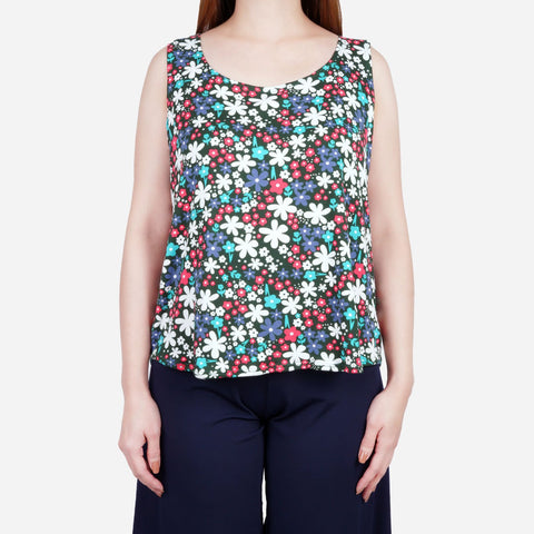 Smartbuy Ladies' Big Size Sleeveless Top in Floral Print