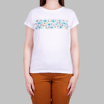 Smartbuy Girls Teen's White Tees in Floral Spot Print