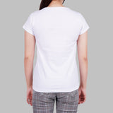 Smartbuy Girls Teen's White Tee in Classy Print