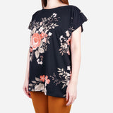 Smartbuy Ladies' Blouse Floral Print in Black