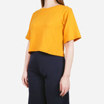 Smartbuy Ladies' Plain Crop Blouse in Mustard