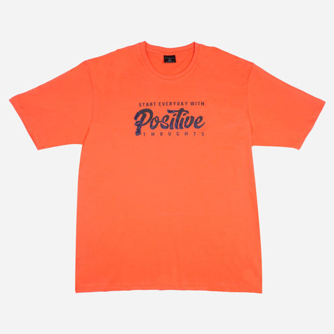 Maxwear Casual Tees Positive Thoughts Orange