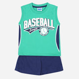 CRIB COUTURE NEWBORN BOYS' MUSCLE TEE AND SHORTS SET IN GREEN