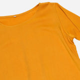 Smartbuy Ladies' Blouse 3/4 Sleeves with Tie Up in Mustard