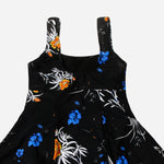 Sogo Swim Dress in Black with Yellow and Blue Floral Print