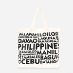 Kultura PH Cities Canvas Tote Bag in Black