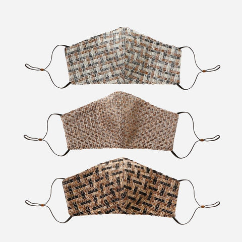 Tropiko by Kultura 3-Piece Banig Weave Pattern Mask Set
