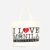 Kultura I love Manila PH Canvas Tote Bag in Black Print