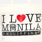 Kultura I love Manila PH Canvas Tote Bag in Black Print