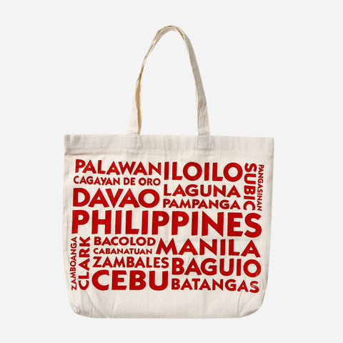 Kultura PH Cities Canvas Tote Bag in Red