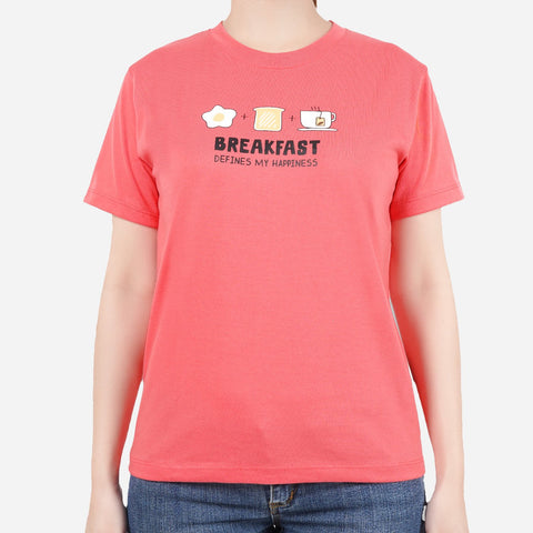 URBAN Breakfast Defines My Happiness Tee in Red