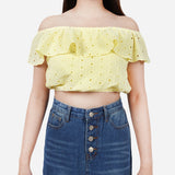 True Love Straight Neck Off Shoulder Blouse