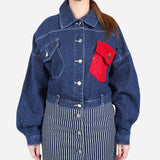 Urban Denim Red Pocket Jacket