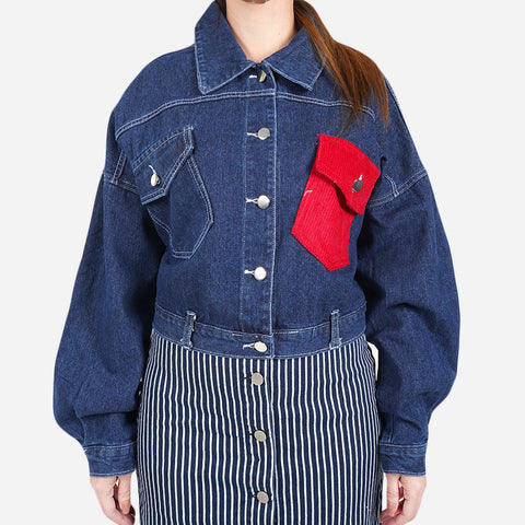 Urban Denim Red Pocket Jacket