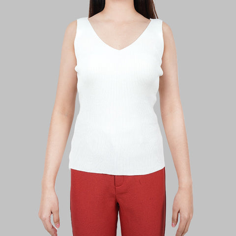 URBAN Rib Knitted V-neck Top