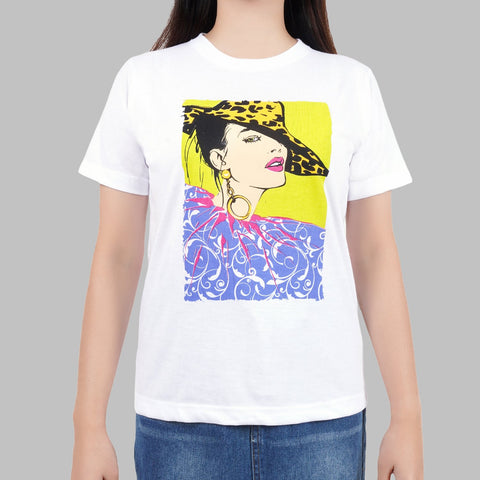 URBAN Hat Girl Tee in White