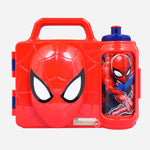 Spiderman 3D Combo Food Keeper And Bottle Red