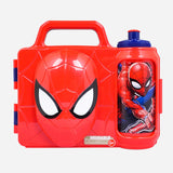 Spiderman 3D Combo Food Keeper And Bottle Red