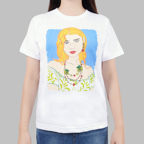 URBAN Necklace Girl Tee in White