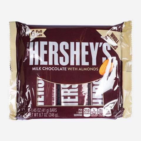 Hersheys 6 Pack Milk Chocolate w/ Almond Bar 246G