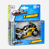 Maisto Fresh Metal 2 Wheelers Suzuki (Yellow And Black) Rg5X Motorcycle Toy For Boys