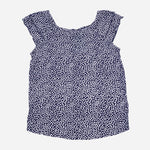 Smartbuy Ladies' Blouse Ruffles on Sleeve in Navy Blue