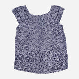 Smartbuy Ladies' Blouse Ruffles on Sleeve in Navy Blue