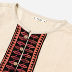 Hijo Linen Shirt with Aztec Print Panel