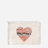 Kultura I Heart Philippine Cities Canvas Pouch in Red Print