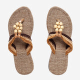 Tropiko Jute Slippers With Wooden Strap