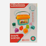 Milestone Shape Sorter With 16 Blocks Early Learning Toy For Toddlers