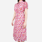 TRUE LOVE Floral Midi Dress in Red