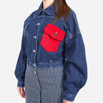 Urban Denim Red Pocket Jacket