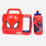 Spiderman 3D Combo Food Keeper And Bottle Red