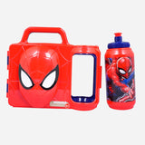 Spiderman 3D Combo Food Keeper And Bottle Red