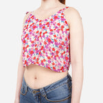 TRUE LOVE Floral Strappy Top in Red